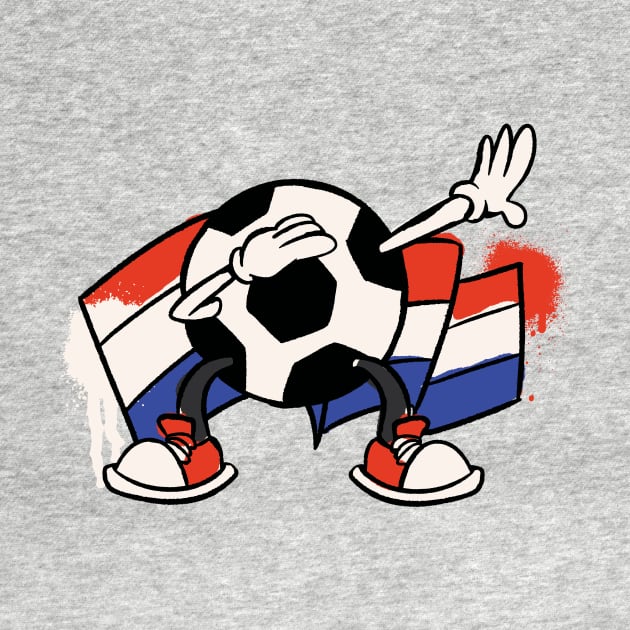 Dabbing Soccer Ball Cartoon Netherlands Dutch Flag Football by Now Boarding